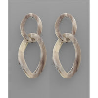 Grey Double Link Earrings