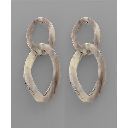 Grey Double Link Earrings