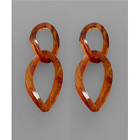 Brown Double Link Earrings