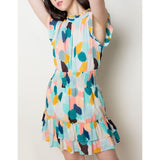 THML - Multi color flutter blouse - Mint
