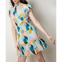 THML - Multi color flutter blouse - Mint