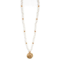 White and Gold Medallion Necklace
