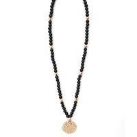 Black and Gold Medallion Necklace