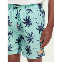 Scotch & Soda - Mid Length Printed Swimshort - Mint Leaf