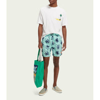 Scotch & Soda - Mid Length Printed Swimshort - Mint Leaf