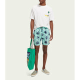 Scotch & Soda - Mid Length Printed Swimshort - Mint Leaf
