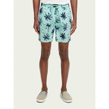 Scotch & Soda - Mid Length Printed Swimshort - Mint Leaf