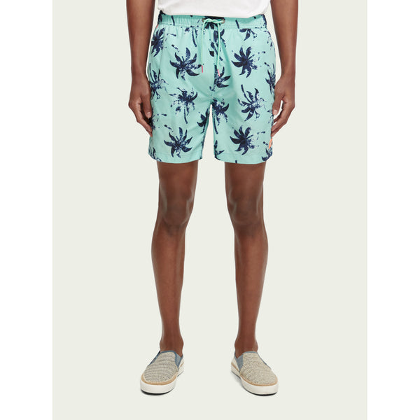 Scotch & Soda - Mid Length Printed Swimshort - Mint Leaf